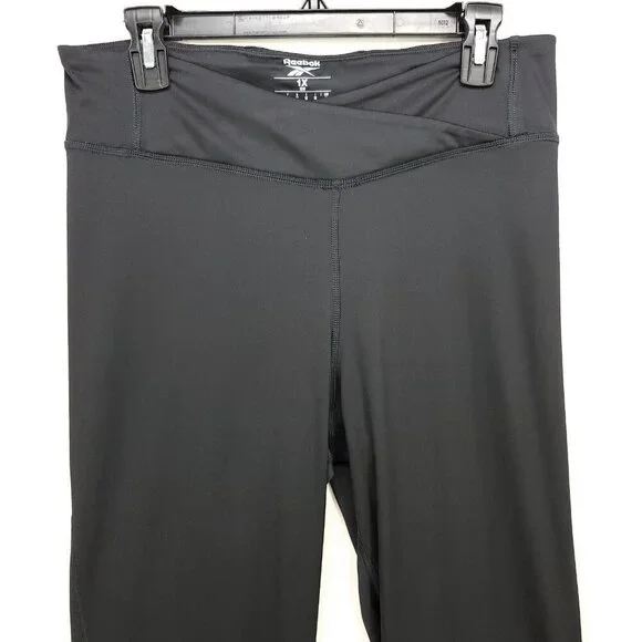 Reebok Women's Yoga Pants Plus Size 1X Bootcut Training Tights Black Stretch - Picture 6 of 15